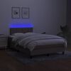 vidaXL Cama box spring con colch&oacute;n y LED tela gris taupe 120x190 cm