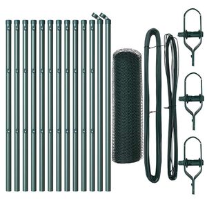 vidaXL Fijaci&oacute;n de suelo hexagonal para valla 25 x 0,6 m Verde Malla