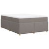 vidaXL Cama box spring con colch&oacute;n tela gris taupe 160x200 cm