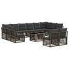 vidaXL Conjunto de sof&aacute;s de jard&iacute;n 13 uds. Gris rat&aacute;n sint&eacute;tico