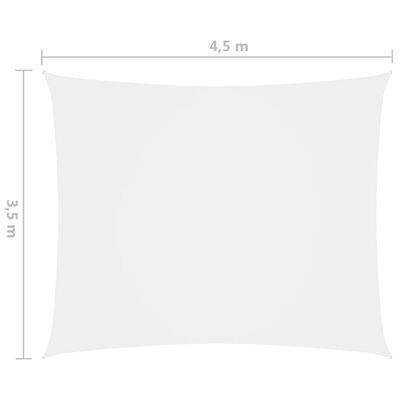 vidaXL Toldo de vela rectangular tela Oxford blanco 3,5x4,5 m