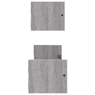 vidaXL Estantes de pared con barras 2 uds gris Sonoma 60x16x14 cm