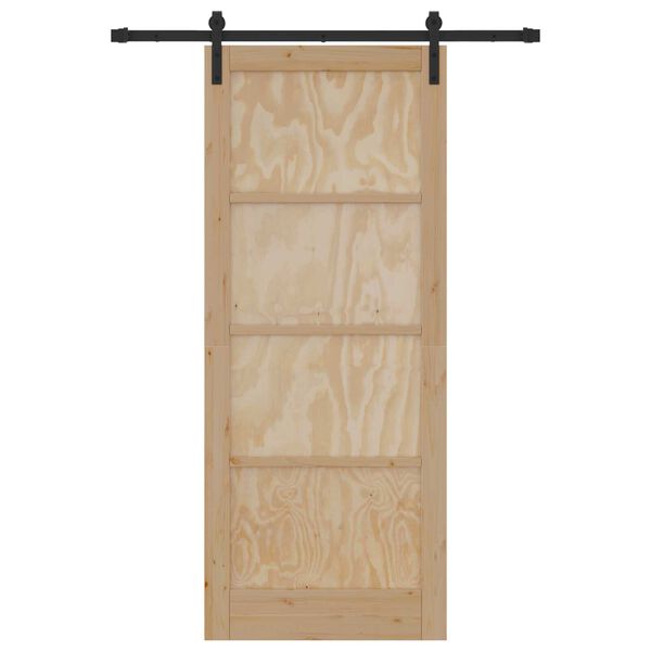 vidaXL Puerta Corredera Marrón 86 x 211 cm Madera de pino macizo