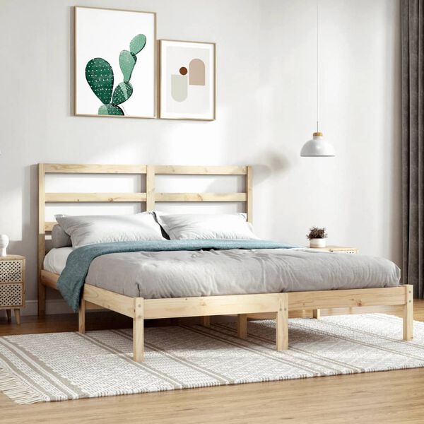 vidaXL Estructura de cama madera maciza 120x190 cm