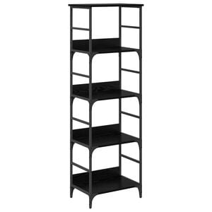 vidaXL Estante de libros 4 niveles 50 x 33 x 153 cm Roble Negro
