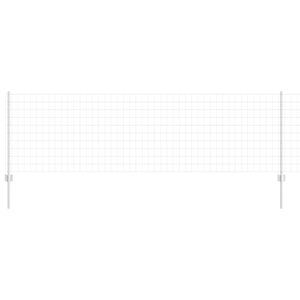 vidaXL Valla con Poste Plateado