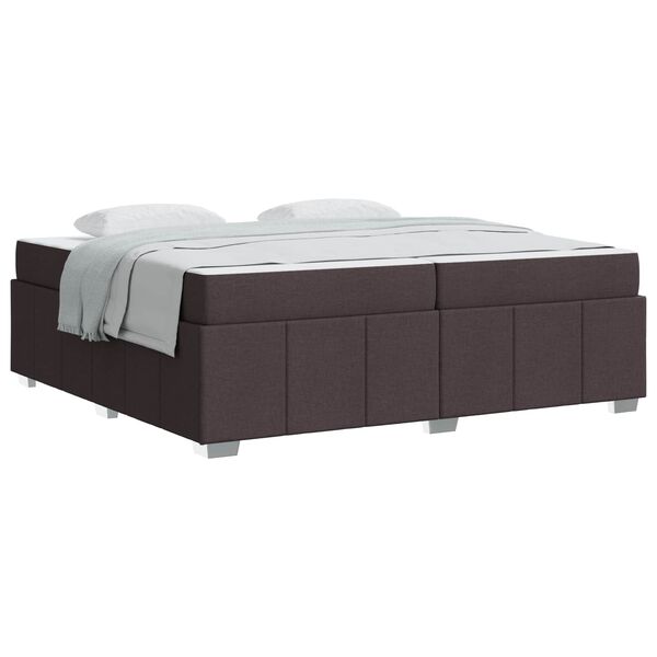 vidaXL Estructura de cama con colch&oacute;n Marr&oacute;n Oscuro 200 x 200 cm tela