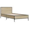 vidaXL Estructura cama madera ingeniería metal roble Sonoma 100x200 cm