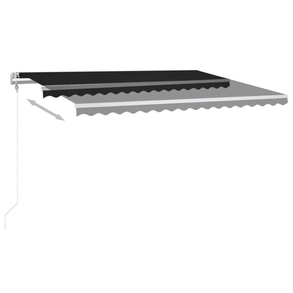 vidaXL Toldo autom&aacute;tico con LED sensor de viento antracita 400x300 cm