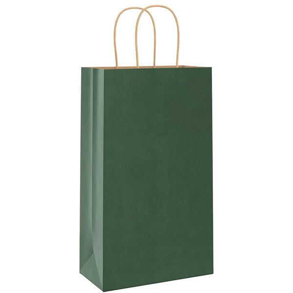 vidaXL Bolsas de papel con asas 50 uds verde 21x11x36 cm