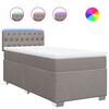 vidaXL Cama box spring con colch&oacute;n tela gris taupe 90x190 cm