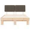 vidaXL Estructura de Cama con Cabecera Tapizada Taup&eacute; 150 x 200 cm