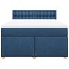 vidaXL Cama box spring con colch&oacute;n tela azul 140x190 cm