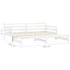 vidaXL Sofá cama extraíble madera maciza de pino blanco 2x(90x200) cm