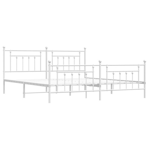 vidaXL Estructura cama sin colch&oacute;n con estribo metal blanco 200x200 cm