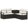 vidaXL Juego de Sof&aacute; 5 uds. Negro y Blanco Crema