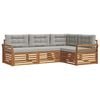 vidaXL Conjunto de sof&aacute;s de exterior 4 pcs Gris Natural y Claro