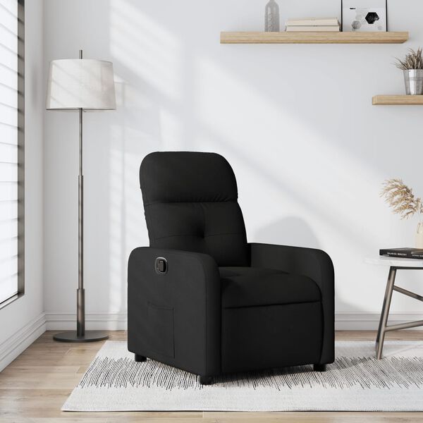 vidaXL Sill&oacute;n reclinable de tela negro