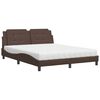 vidaXL Cama con colch&oacute;n Zadar cuero sint&eacute;tico marr&oacute;n 160x200 cm