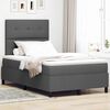 vidaXL Cama tipo Box Spring con colchón Gris oscuro 120 x 190 cm tela