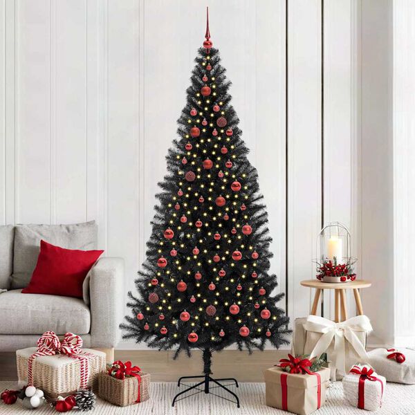 vidaXL &Aacute;rbol de Navidad con 300 LED con soporte Negro 210 cm PVC