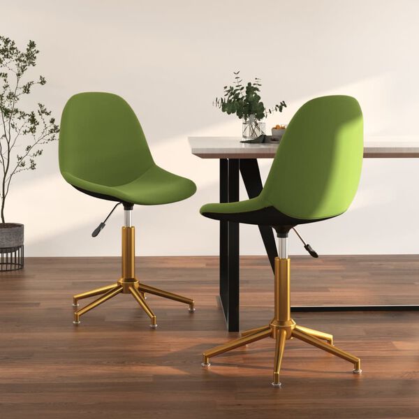 vidaXL Sillas de comedor giratorias 2 unidades terciopelo verde claro