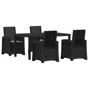 vidaXL Conjunto de Comedor de Jard&iacute;n 5 uds. Gris Antracita y Topo PP