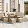 vidaXL Conjunto de sof&aacute;s de jard&iacute;n 9 pcs Beige rat&aacute;n sint&eacute;tico