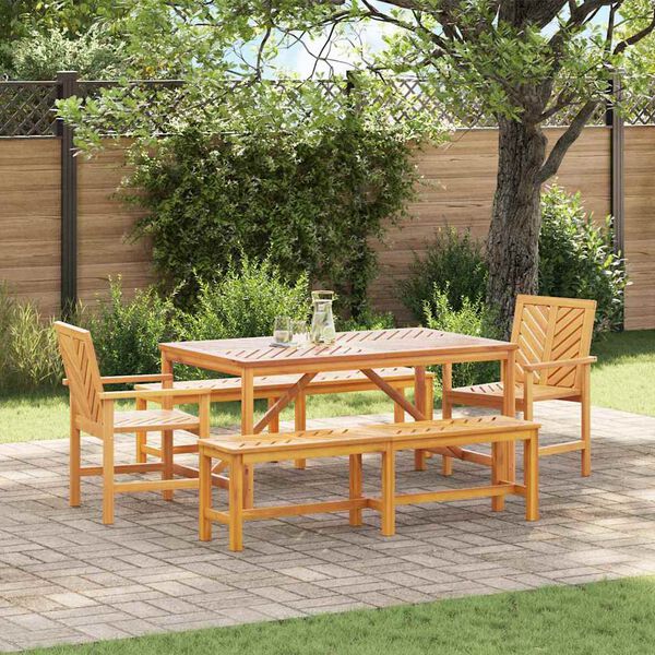 vidaXL Conjunto de Comedor de Jardín 5 pcs Marrón