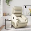 vidaXL Sill&oacute;n reclinable elevable el&eacute;ctrico de cuero sint&eacute;tico crema