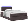 vidaXL Cama otomana con colch&oacute;n marr&oacute;n oscuro 120x200 cm tela