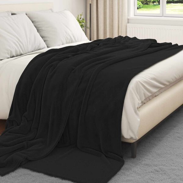 vidaXL Mantitas de Sof&aacute; 6 pcs Negro 220 x 240 cm Lana