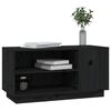 vidaXL Mueble de TV madera maciza de pino negro 80x35x40,5 cm