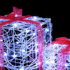 vidaXL Caja de Regalo con 60 LED 3 pcs fr&iacute;o 20 x 20 x 20 cm Acr&iacute;lico