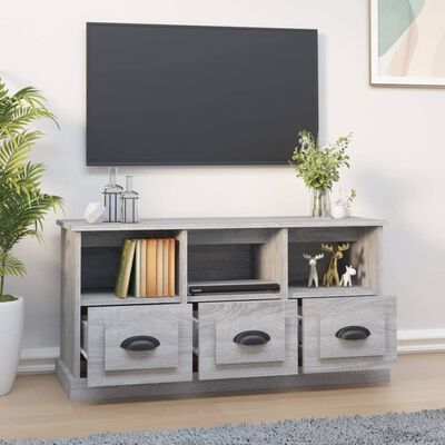 vidaXL Mueble para TV madera contrachapada gris Sonoma 100x35x50 cm