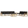 vidaXL Conjunto de sof&aacute;s de exterior 8 pcs Blanco y negro