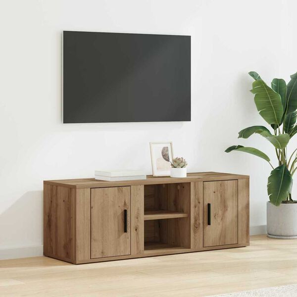 vidaXL Gabinete de TV Roble artesanal 100 x 31,5 x 35 cm