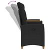 vidaXL Banco reclinable con mesa con coj&iacute;n Negro 126 x 65 x 112 cm