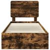 vidaXL Estructura de cama con cabecera Roble ahumado 75 x 190 cm