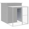 vidaXL Gallinero y corral acero galvanizado gris claro 165x1271x181 cm