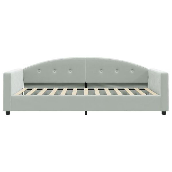 vidaXL Sof&aacute; cama con colch&oacute;n terciopelo gris claro 100x200 cm