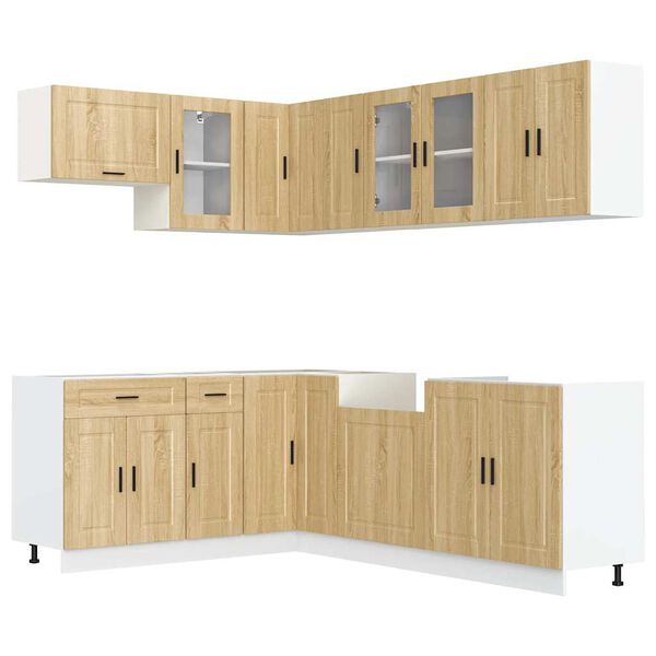 vidaXL Mueble cocina Porto roble sonoma 11 pzas madera contrachapada
