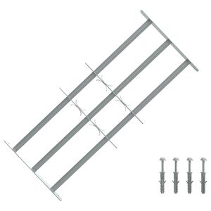 vidaXL Reja de seguridad ajustable ventana con 3 barras 700-1050 mm