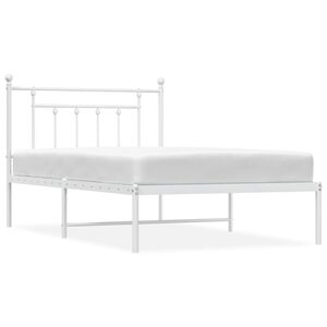 vidaXL Estructura cama sin colchón con cabecero metal blanco 107x203cm