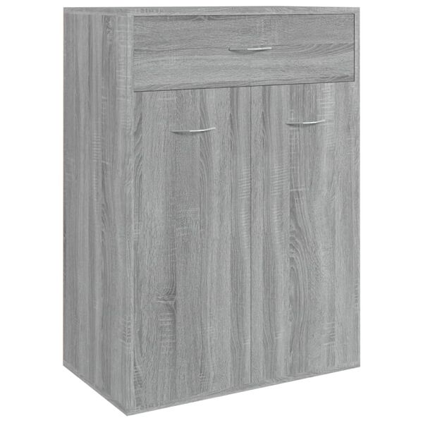 vidaXL Mueble zapatero de madera contrachapada gris Sonoma 60x35x84 cm