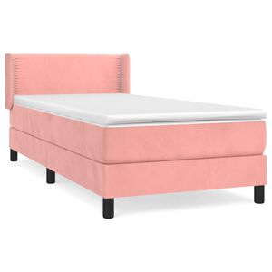 vidaXL Cama box spring con colch&oacute;n terciopelo rosa 100x200 cm