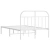 vidaXL Estructura cama sin colch&oacute;n con cabecero metal blanco 135x190cm