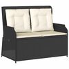 vidaXL Sill&oacute;n reclinable de jard&iacute;n con cojines rat&aacute;n sint&eacute;tico negro
