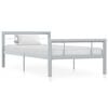 vidaXL Estructura de cama sin colch&oacute;n metal gris y blanco 100x200 cm