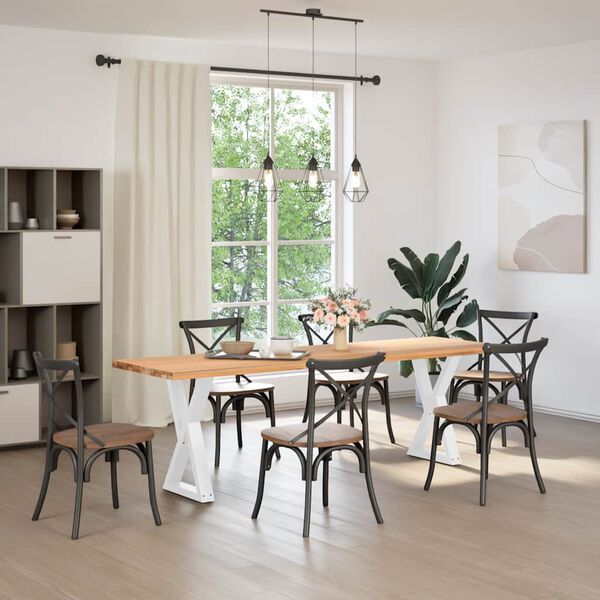 vidaXL Patas para mesa de comedor (2 unidades), color blanco, 60 x 72-73,3 cm, acero